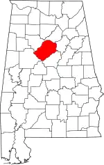 State map highlighting Jefferson County