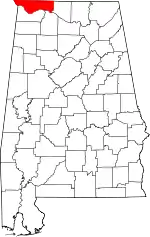 State map highlighting Lauderdale County