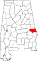 State map highlighting Lee County