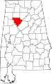 Map of Alabama highlighting Walker County