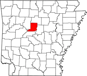 State map highlighting Conway County