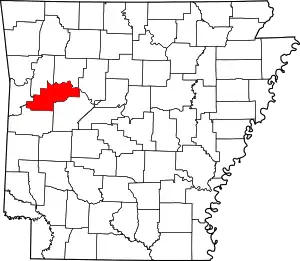 Map of Arkansas highlighting Logan County