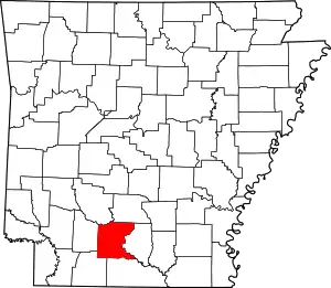 State map highlighting Ouachita County