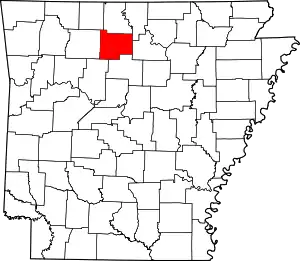 State map highlighting Searcy County