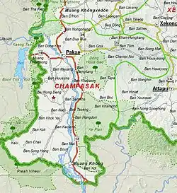 Map of Champasak province