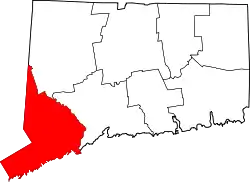 State map highlighting Fairfield County