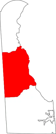 Map of Delaware highlighting Kent County