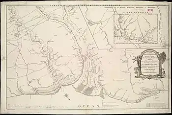 Map of Essequibo and Demerara in 1798. To the left one can see that the colonization of the Pomeroon river had resumed.