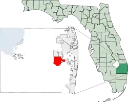 Location of Wellington in Palm Beach County, Florida