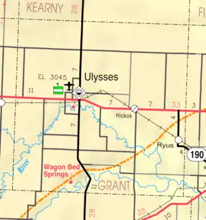 KDOT map of Grant County (legend)