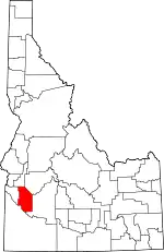 State map highlighting Ada County