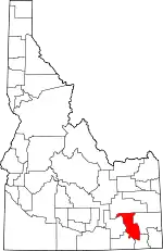 State map highlighting Bannock County