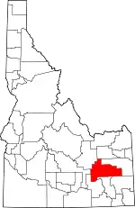 Map of Idaho highlighting Bingham County