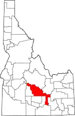 State map highlighting Blaine County