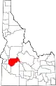 Map of Idaho highlighting Boise County