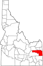 State map highlighting Bonneville County