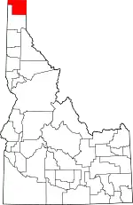 State map highlighting Boundary County