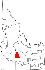 State map highlighting Camas County