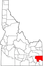 State map highlighting Caribou County