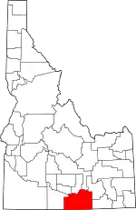 State map highlighting Cassia County