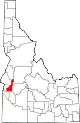 Map of Idaho highlighting Gem County