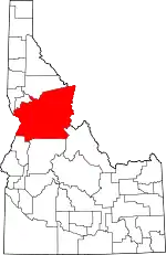 State map highlighting Idaho County