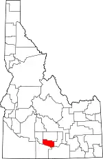 State map highlighting Jerome County