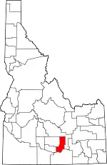 State map highlighting Minidoka County