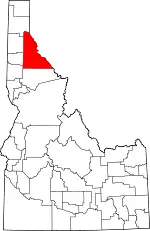 State map highlighting Shoshone County