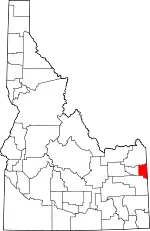 State map highlighting Teton County