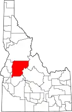 State map highlighting Valley County