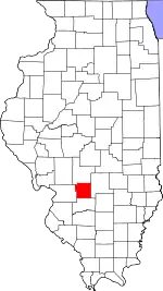 Map of Illinois highlighting Bond County