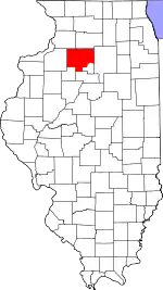 State map highlighting Bureau County