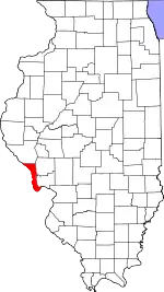 State map highlighting Calhoun County