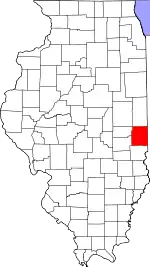 State map highlighting Edgar County