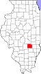 Map of Illinois highlighting Effingham County