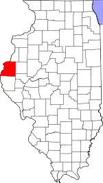 State map highlighting Hancock County