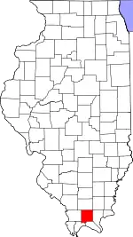 State map highlighting Johnson County