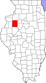 Map of Illinois highlighting Knox County