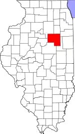 Map of Illinois highlighting Livingston County