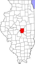 Map of Illinois highlighting Macon County