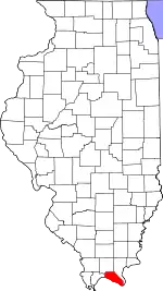 State map highlighting Massac County