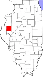 Map of Illinois highlighting McDonough County