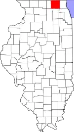 State map highlighting McHenry County