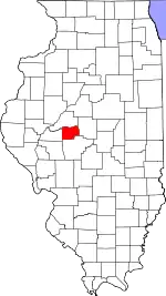 State map highlighting Menard County