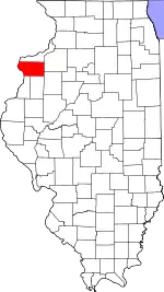 State map highlighting Mercer County