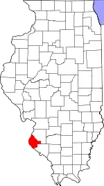 State map highlighting Monroe County