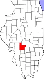 Map of Illinois highlighting Montgomery County