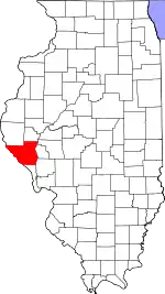 Map of Illinois highlighting Pike County