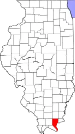 Map of Illinois highlighting Pope County